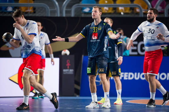 Lukas Sandell of Sweden reacts