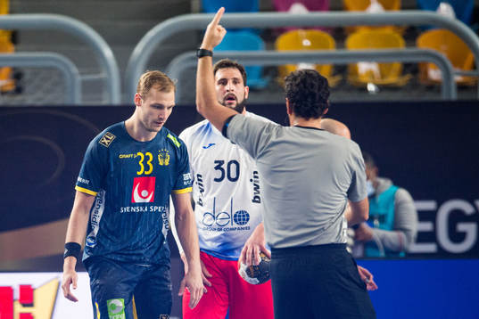 Lukas Sandell of Sweden looks dejected
