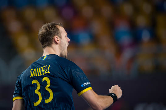 Lukas Sandell of Sweden celebrates