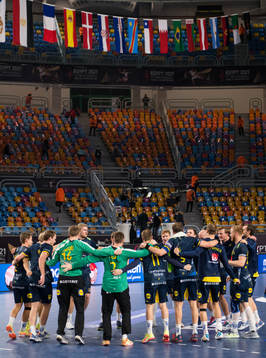 Players of Sweden celebrate