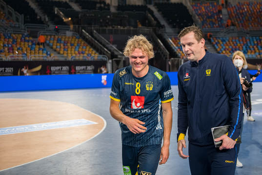 Alfred Jönsson and Martin Boquist, assistant coach of