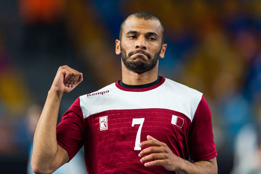 Ahamad Madadi of Qatar celebrates