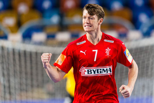 Emil Jakobsen of Denmark celebrates
