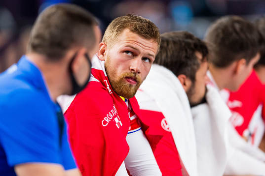 David Mandic of Croatia looks dejected