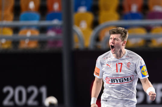 Lasse J. Svan of Denmark celebrates