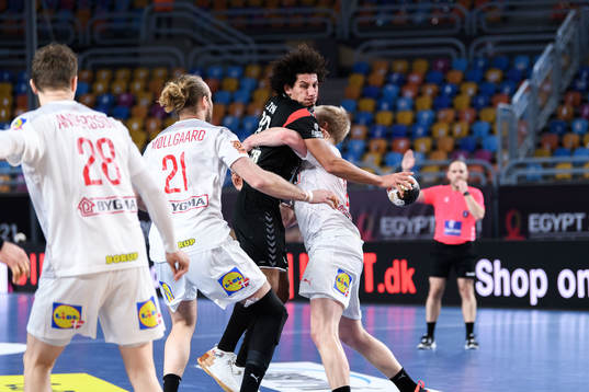 Henrik Møllgaard and Magnus Jensen of Denmark against Ali