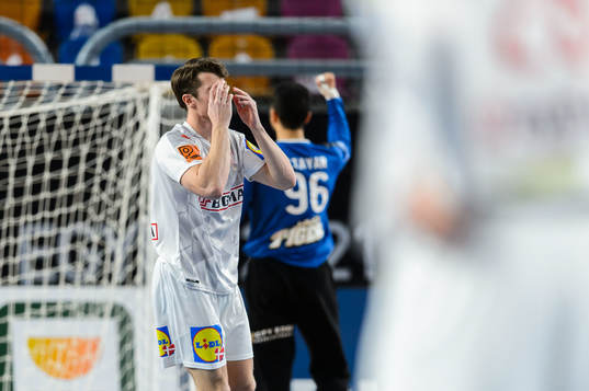 Emil Jakobsen of Denmark looks dejected