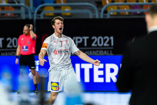 Emil Jakobsen of Denmark celebrate