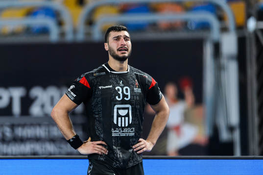 Yehia Elderaa of Egypt looks dejected