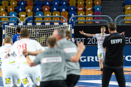 Lasse J. Svan of Denmark celebrates