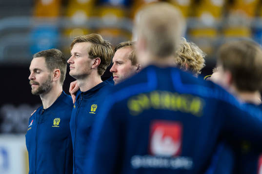 Goalkeeper Andreas Palicka, Jonathan Carlsbogård and Max
