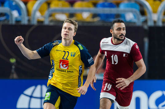 Lucas Pellas of Sweden celebrates