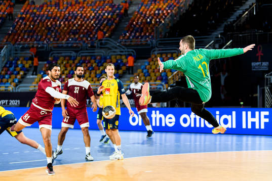Goalkeeper Andreas Palicka of Sweden