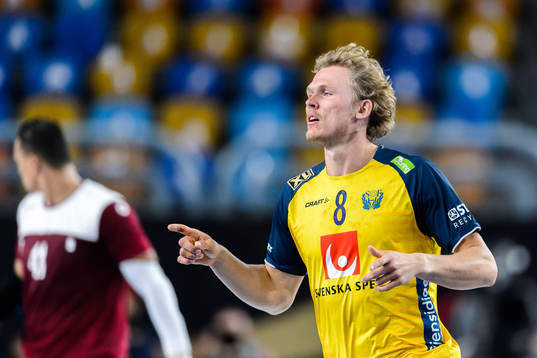 Alfred Jönsson of Sweden celebrates