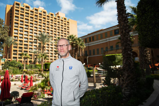 Mats Olsson, goalkeeper coach, poses for a portrait