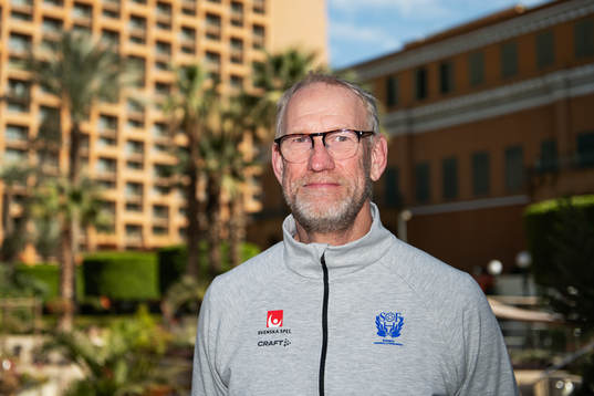 Mats Olsson, goalkeeper coach, poses for a portrait