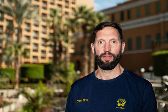 Tobias Karlsson, team manager, poses for a portrait
