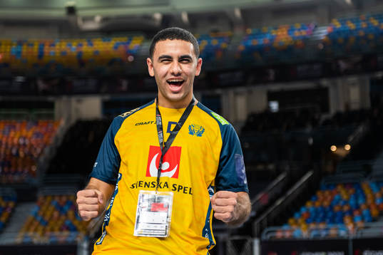 Omar Elwardany, team guide of Sweden, poses for a picture