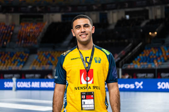 Omar Elwardany, team guide of Sweden, poses for a picture