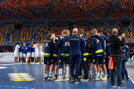 The Swedish team gather