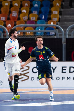 Hampus Wanne of Sweden celebrates