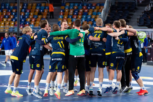The Swedish team celebrates