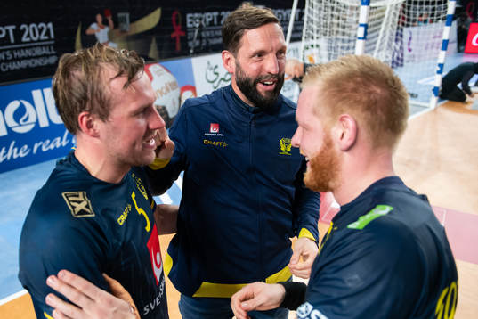 Max Darj, team manager Tobias Karlsson and Jim Gottfridsson