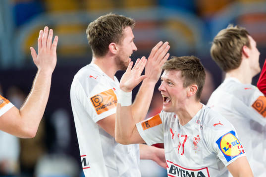 Lasse J. Svan of Denmark celebrates
