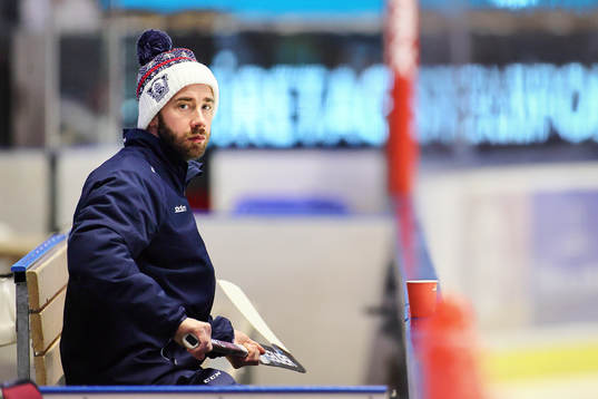 Linköpings målvakt David Rautio före ishockeymatchen i