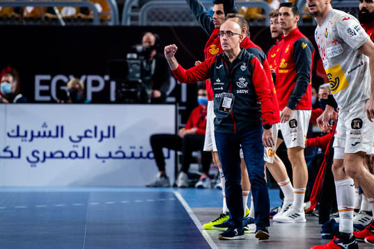 Jordi Ribera, head Coach of Spain celebrates