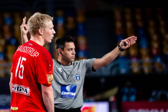 Magnus Jensen of Denmark looks dejected