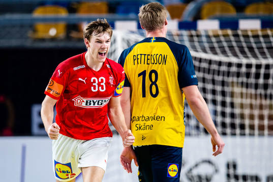 Mathias Gidsel of Denmark celebrates