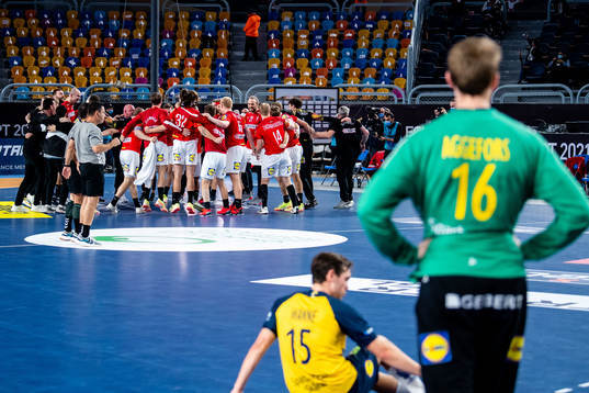 Players of Denmark celebrates