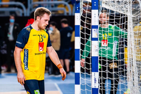 Albin Lagergren of Sweden looks dejected