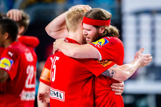 Mikkel Hansen of Denmark  celebrates