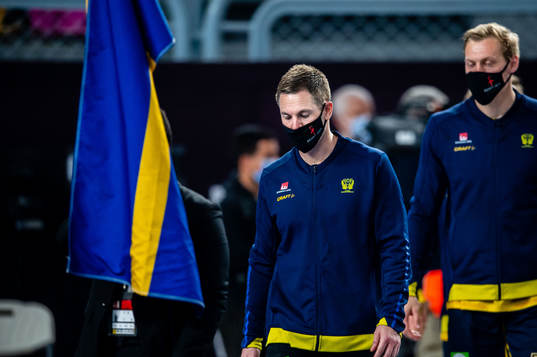 Goalkeeper Andreas Palicka of Sweden looks dejected