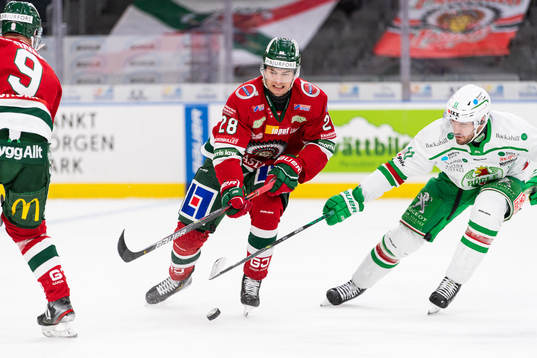 Frölundas Johan Sundström och Rögles Mattias Sjögren