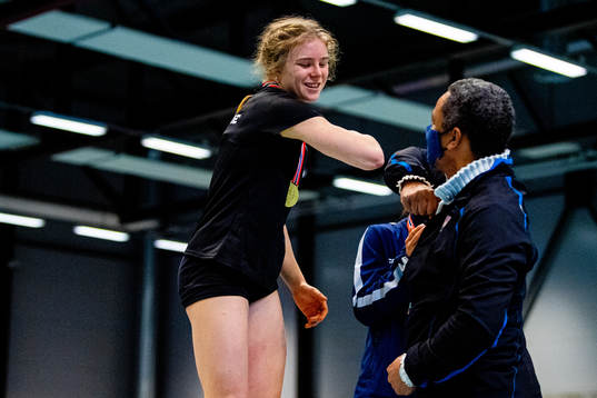 Henriette Jæger with the gold medal