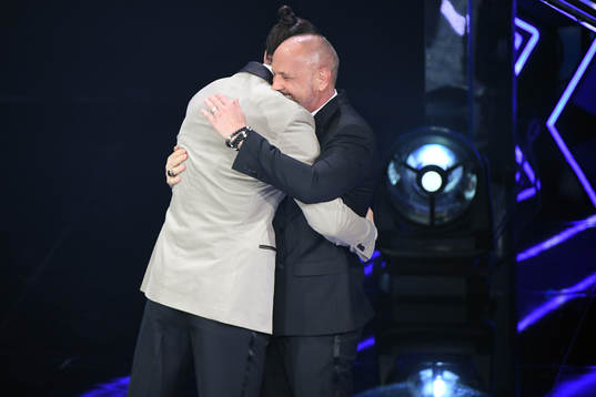 Zlatan Ibrahimovic and Sinisa Mihajlovic attends the