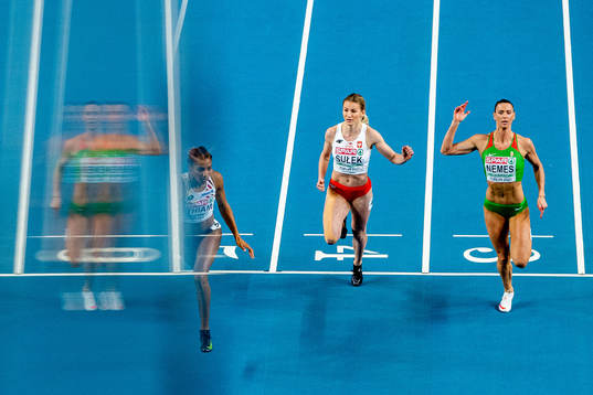 Nafissatou Thiam of Belgium, Adrianna Sulek of Poland and
