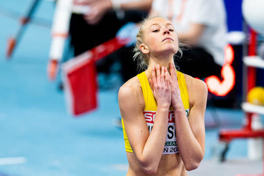 Maja Nilsson of Sweden looks dejected