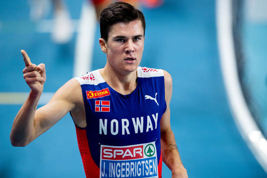 Jakob Ingebrigtsen of Norway celebrates