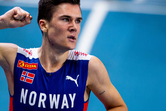 Jakob Ingebrigtsen of Norway celebrates