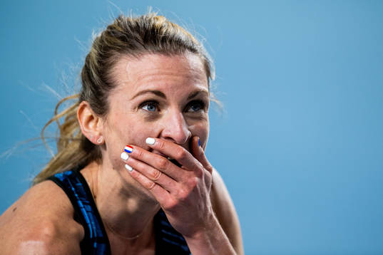 Alice Finot of France reacts