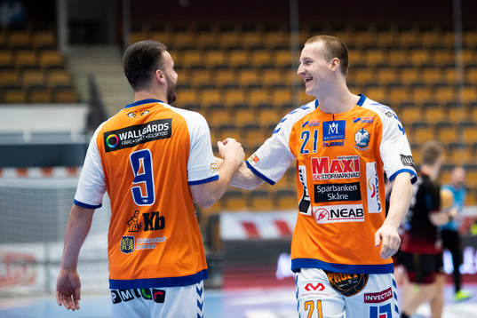 Kristianstads Alfred Ehn och Gregor Ocvirk jublar