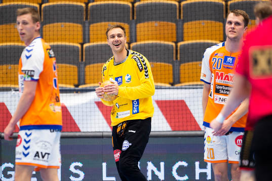 Kristianstads målvakt Espen Christensen jublar