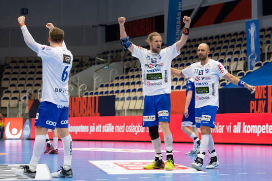 Skövdes Dan Beck-Hansen och Kristian Svensson  jublar