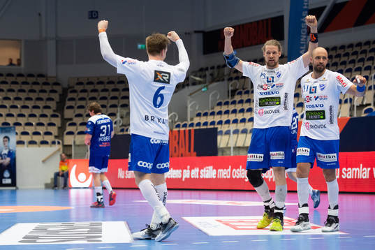 Skövdes Dan Beck-Hansen och Kristian Svensson  jublar