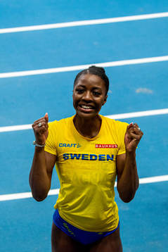 Khaddi Sagnia of Sweden celebrates