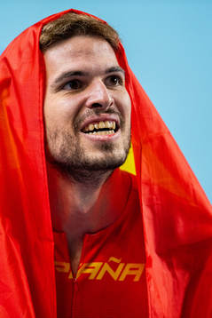 Oscar Husillos of Spain celebrates
